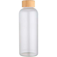 Load image into Gallery viewer, Mirage 650 ml single-walled borosilicate glass bottle with bamboo lid — Transparent (front)