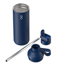 Load image into Gallery viewer, Ocean Bottle Peak GO 710 ml recycled stainless steel water bottle — Ocean Blue (detail)