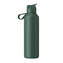 Load image into Gallery viewer, Ocean Bottle Peak GO 710 ml recycled stainless steel water bottle — Forest green (back)