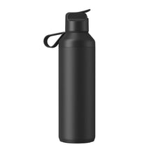 Load image into Gallery viewer, Ocean Bottle Peak GO 710 ml recycled stainless steel water bottle — Obsidian Black (back)