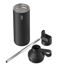 Load image into Gallery viewer, Ocean Bottle Peak GO 710 ml recycled stainless steel water bottle — Obsidian Black (detail)