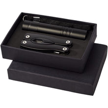 Load image into Gallery viewer, Scout multi-function knife and LED flashlight set — Black
