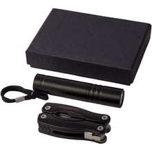 Load image into Gallery viewer, Scout multi-function knife and LED flashlight set — Black (detail)