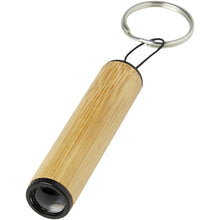 Load image into Gallery viewer, Cane bamboo key ring with light — Natural