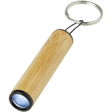 Load image into Gallery viewer, Cane bamboo key ring with light — Natural (detail)