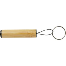 Load image into Gallery viewer, Cane bamboo key ring with light — Natural (front)