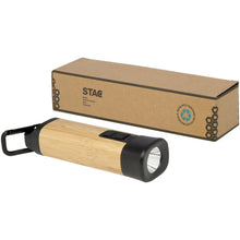 Load image into Gallery viewer, Kuma bamboo/RCS recycled plastic torch with carabiner — Natural (detail)