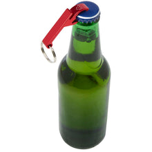 Load image into Gallery viewer, Tao RCS recycled aluminium bottle and can opener with keychain  — Red (detail)