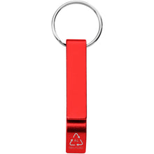 Load image into Gallery viewer, Tao RCS recycled aluminium bottle and can opener with keychain  — Red (front)