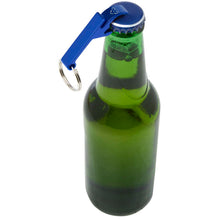 Load image into Gallery viewer, Tao RCS recycled aluminium bottle and can opener with keychain  — Royal blue (detail)