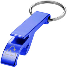 Load image into Gallery viewer, Tao RCS recycled aluminium bottle and can opener with keychain  — Royal blue