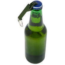 Load image into Gallery viewer, Tao RCS recycled aluminium bottle and can opener with keychain  — Green (detail)