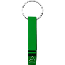 Load image into Gallery viewer, Tao RCS recycled aluminium bottle and can opener with keychain  — Green (front)