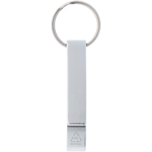 Load image into Gallery viewer, Tao RCS recycled aluminium bottle and can opener with keychain  — Silver (front)