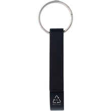 Load image into Gallery viewer, Tao RCS recycled aluminium bottle and can opener with keychain  — Black (front)