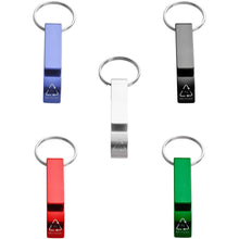 Load image into Gallery viewer, Tao RCS recycled aluminium bottle and can opener with keychain  — group