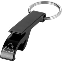 Load image into Gallery viewer, Tao RCS recycled aluminium bottle and can opener with keychain  — Black