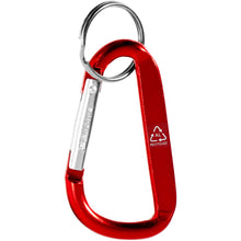 Load image into Gallery viewer, Timor RCS recycled aluminium carabiner keychain — Red (back)