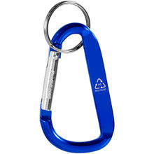 Load image into Gallery viewer, Timor RCS recycled aluminium carabiner keychain — Royal blue (back)