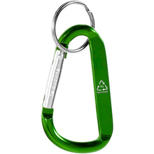 Load image into Gallery viewer, Timor RCS recycled aluminium carabiner keychain — Green (back)