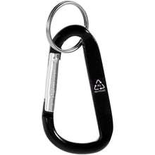 Load image into Gallery viewer, Timor RCS recycled aluminium carabiner keychain — Black (back)