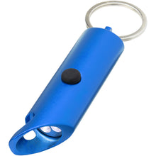 Load image into Gallery viewer, Flare RCS recycled aluminium IPX LED light and bottle opener with keychain — Royal blue