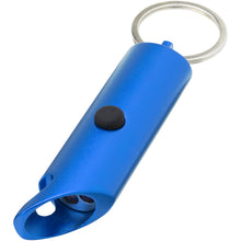 Load image into Gallery viewer, Flare RCS recycled aluminium IPX LED light and bottle opener with keychain — Royal blue (detail)