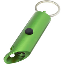 Load image into Gallery viewer, Flare RCS recycled aluminium IPX LED light and bottle opener with keychain — Green (detail)