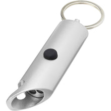 Load image into Gallery viewer, Flare RCS recycled aluminium IPX LED light and bottle opener with keychain — Silver (detail)