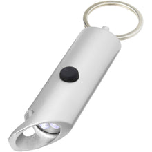 Load image into Gallery viewer, Flare RCS recycled aluminium IPX LED light and bottle opener with keychain — Silver