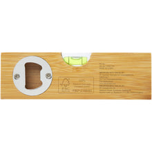 Load image into Gallery viewer, Flush bamboo spirit level with bottle opener — Natural (back)
