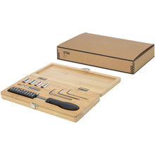 Load image into Gallery viewer, Rivet 19-piece bamboo/recycled plastic tool set — Natural (detail)