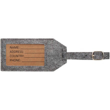Load image into Gallery viewer, Tie luggage tag — Grey (front)