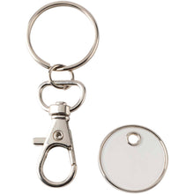 Load image into Gallery viewer, Rory keyring with trolley coin — White (detail 2)