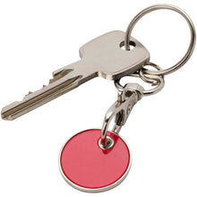 Load image into Gallery viewer, Rory keyring with trolley coin — Red (detail)