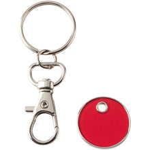 Load image into Gallery viewer, Rory keyring with trolley coin — Red (detail 2)