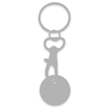 Load image into Gallery viewer, Rory keyring with trolley coin — Blue (front)