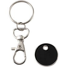 Load image into Gallery viewer, Rory keyring with trolley coin — Black (detail 2)