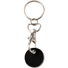 Load image into Gallery viewer, Rory keyring with trolley coin — Black (front)