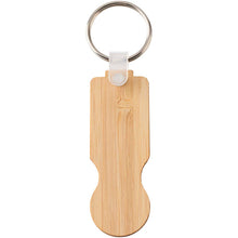 Load image into Gallery viewer, Ronan bamboo trolley keychain — Natural (back)