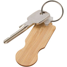 Load image into Gallery viewer, Ronan bamboo trolley keychain — Natural (detail)