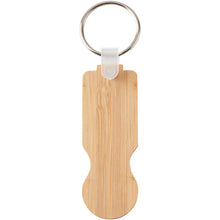 Load image into Gallery viewer, Ronan bamboo trolley keychain — Natural (front)