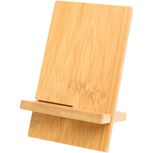Load image into Gallery viewer, Ceibo detachable bamboo phone stand — Wood (detail)