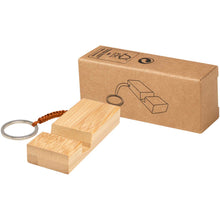 Load image into Gallery viewer, Bosona bamboo phone holder with keychain — Wood