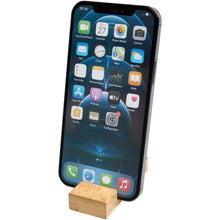 Load image into Gallery viewer, Bosona bamboo phone holder with keychain — Wood (detail 2)