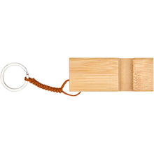 Load image into Gallery viewer, Bosona bamboo phone holder with keychain — Wood (front)