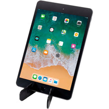 Load image into Gallery viewer, Buna recycled plastic foldable tablet and phone stand — Black (detail 2)