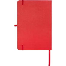 Load image into Gallery viewer, Teak A5 recycled hard cover notebook with lined pages — Red (back)