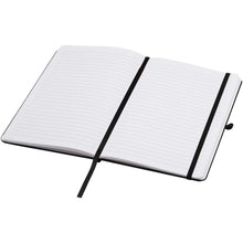 Load image into Gallery viewer, Teak A5 recycled hard cover notebook with lined pages — Black (detail)