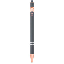 Load image into Gallery viewer, Nanna ballpoint pen with rose gold finish (black ink) — Twilight Grey (back)